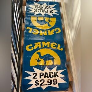 Vintage 1990 Camel Cigarettes 2.99 Blue and Yellow Banner Race Promo​​